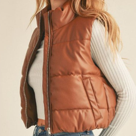 Aspen Faux Leather Vest