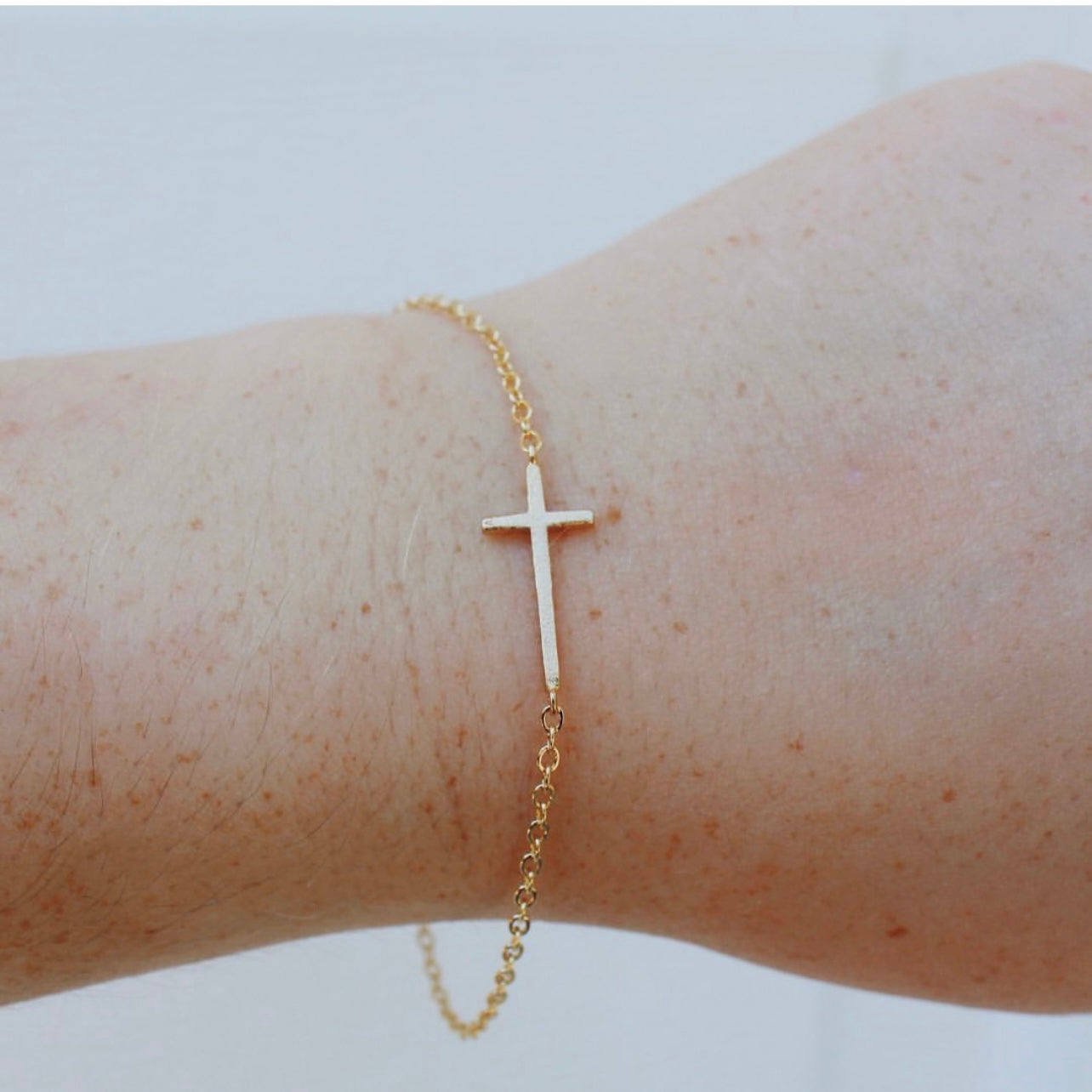 Textured Cross Bracelet